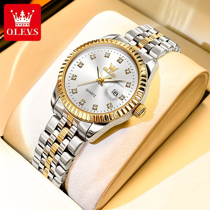 🕒 OLEVS 5567 – Reloj de Cuarzo para MUJER, con Correa de Acero Inoxidable